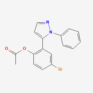 4-Bromo-2-(1-phenyl-1H-pyrazol-5-yl)phenyl acetate