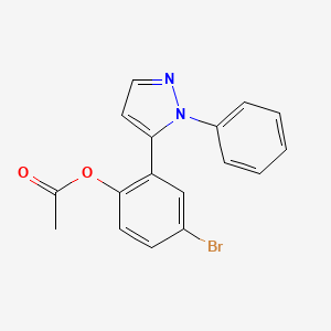 molecular formula C17H13BrN2O2 B8203376 4-Bromo-2-(1-phenyl-1H-pyrazol-5-yl)phenyl acetate 