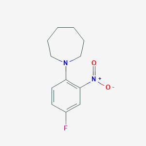molecular formula C12H15FN2O2 B8203431 1-(4-Fluoro-2-nitrophenyl)hexamethyleneimine 
