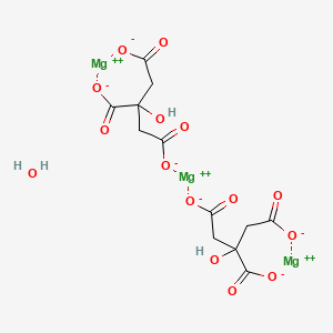 molecular formula C12H12Mg3O15 B8203498 Trimagnesium;2-hydroxypropane-1,2,3-tricarboxylate;hydrate 