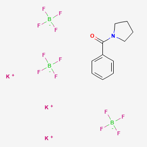 molecular formula C11H13B3F12K3NO B8203586 Tripotassium;phenyl(pyrrolidin-1-yl)methanone;tritetrafluoroborate 
