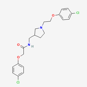 molecular formula C21H24Cl2N2O3 B8203686 2-(4-Chlorophenoxy)-N-((1-(2-(4-chlorophenoxy)ethyl)pyrrolidin-3-yl)methyl)acetamide 