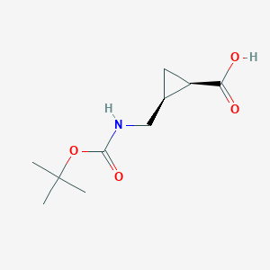 molecular formula C10H17NO4 B8203694 Cis-2-(((tert-butoxycarbonyl)amino)methyl)cyclopropanecarboxylic acid 