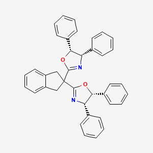 molecular formula C39H32N2O2 B8203731 (4S,4'S,5R,5'R)-2,2'-(2,3-Dihydro-1H-indene-2,2-diyl)bis(4,5-diphenyl-4,5-dihydrooxazole) 