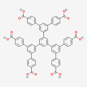 molecular formula C66H42O12 B8203769 5',5'''-双(4-羧基苯基)-5''-(4,4''-二羧基-[1,1':3',1''-三联苯]-5'-基)-[1,1':3',1'':3'',1''':3''',1''''-五联苯]-4,4''''-二羧酸 