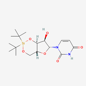 molecular formula C17H28N2O6Si B8203786 1-((4AR,6R,7R,7aS)-2,2-di-tert-butyl-7-hydroxytetrahydro-4H-furo[3,2-d][1,3,2]dioxasilin-6-yl)pyrimidine-2,4(1H,3H)-dione 