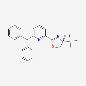 molecular formula C25H26N2O B8203796 (R)-2-(6-Benzhydrylpyridin-2-yl)-4-(tert-butyl)-4,5-dihydrooxazole 