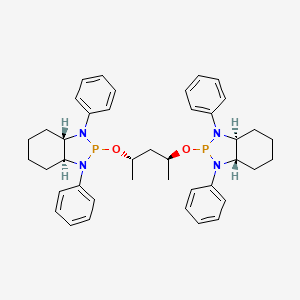 molecular formula C41H50N4O2P2 B8203797 (3AS,3a'S,7aS,7a'S)-2,2'-(((2S,4S)-pentane-2,4-diyl)bis(oxy))bis(1,3-diphenyloctahydro-1H-benzo[d][1,3,2]diazaphosphole) 