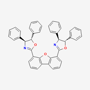 molecular formula C42H30N2O3 B8203807 4,6-Bis((4S,5S)-4,5-diphenyl-4,5-dihydrooxazol-2-yl)dibenzo[b,d]furan 