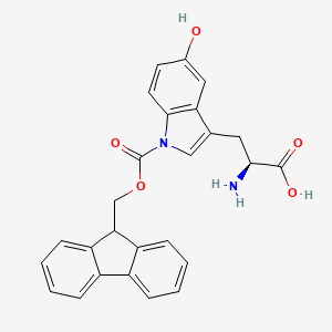 molecular formula C26H22N2O5 B8203829 (2S)-2-amino-3-[1-(9H-fluoren-9-ylmethoxycarbonyl)-5-hydroxyindol-3-yl]propanoic acid 