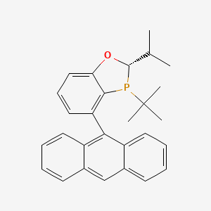 molecular formula C28H29OP B8203839 (2S)-4-anthracen-9-yl-3-tert-butyl-2-propan-2-yl-2H-1,3-benzoxaphosphole 