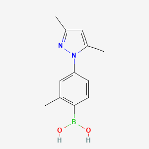 molecular formula C12H15BN2O2 B8203866 (4-(3,5-Dimethyl-1H-pyrazol-1-yl)-2-methylphenyl)boronic acid 