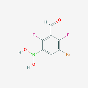 molecular formula C7H4BBrF2O3 B8203879 (5-Bromo-2,4-difluoro-3-formylphenyl)boronic acid 
