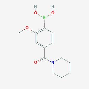 molecular formula C13H18BNO4 B8203930 4-(Piperidine-1-carbonyl)-2-methoxyphenylboronic acid 