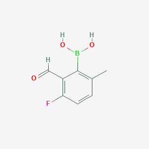 molecular formula C8H8BFO3 B8203997 3-Fluoro-2-formyl-6-methylphenylboronic acid 