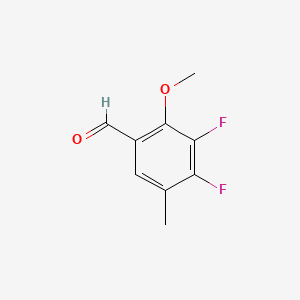 molecular formula C9H8F2O2 B8204015 3,4-Difluoro-2-methoxy-5-methylbenzaldehyde 