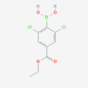 molecular formula C9H9BCl2O4 B8204018 (2,6-Dichloro-4-(ethoxycarbonyl)phenyl)boronic acid 