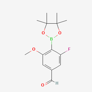 molecular formula C14H18BFO4 B8204037 2-Fluoro-4-formyl-6-methoxyphenylboronic acid pinacol ester 