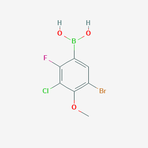molecular formula C7H6BBrClFO3 B8204064 5-Bromo-3-chloro-2-fluoro-4-methoxyphenylboronic acid 