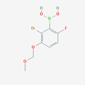 molecular formula C8H9BBrFO4 B8204097 2-Bromo-6-fluoro-3-(methoxymethoxy)phenylboronic acid 