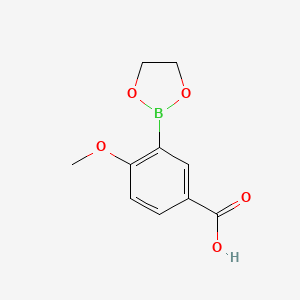 molecular formula C10H11BO5 B8204125 3-(1,3,2-Dioxaborolan-2-yl)-4-methoxybenzoic acid 