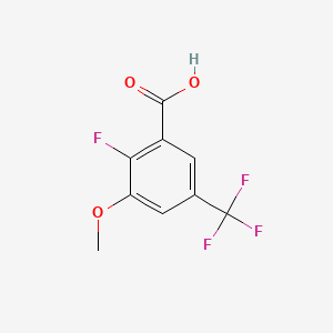 molecular formula C9H6F4O3 B8204138 2-Fluoro-3-methoxy-5-(trifluoromethyl)benzoic acid 