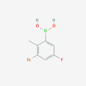molecular formula C7H7BBrFO2 B8204141 3-Bromo-5-fluoro-2-methylphenylboronic acid 