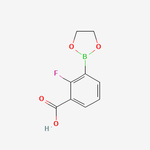 molecular formula C9H8BFO4 B8204181 3-(1,3,2-Dioxaborolan-2-yl)-2-fluorobenzoic acid 