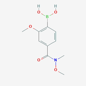 molecular formula C10H14BNO5 B8204198 2-Methoxy-4-(n-methoxy-n-methylcarbamoyl)phenylboronic acid 