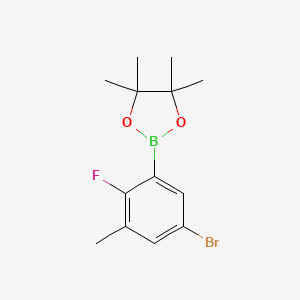 molecular formula C13H17BBrFO2 B8204204 2-(5-Bromo-2-fluoro-3-methylphenyl)-4,4,5,5-tetramethyl-1,3,2-dioxaborolane 
