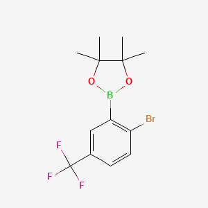 molecular formula C13H15BBrF3O2 B8204226 2-Bromo-5-trifluoromethylphenylboronic acid pinacol ester 