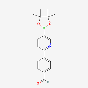 molecular formula C18H20BNO3 B8204234 2-(4-Formylphenyl)pyridine-5-boronic acid pinacol ester 