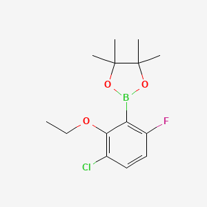 molecular formula C14H19BClFO3 B8204238 2-(3-Chloro-2-ethoxy-6-fluorophenyl)-4,4,5,5-tetramethyl-1,3,2-dioxaborolane 