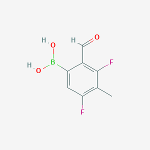 molecular formula C8H7BF2O3 B8204253 (3,5-Difluoro-2-formyl-4-methylphenyl)boronic acid 