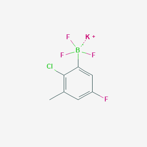 molecular formula C7H5BClF4K B8204256 Potassium 2-chloro-5-fluoro-3-methylphenyltrifluoroborate 