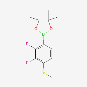 molecular formula C13H17BF2O2S B8204262 2,3-Difluoro-4-(methylsulfanyl)phenylboronic acid pinacol ester 