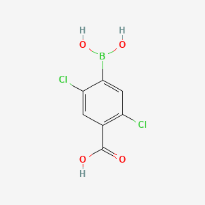 molecular formula C7H5BCl2O4 B8204275 4-Borono-2,5-dichlorobenzoic acid 