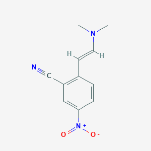 molecular formula C11H11N3O2 B8204305 2-[(E)-2-(dimethylamino)ethenyl]-5-nitrobenzonitrile 