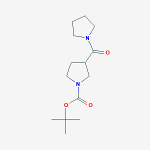 molecular formula C14H24N2O3 B8204311 Tert-butyl 3-(pyrrolidine-1-carbonyl)pyrrolidine-1-carboxylate 