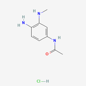 molecular formula C9H14ClN3O B8204329 N-[4-amino-3-(methylamino)phenyl]acetamide;hydrochloride 