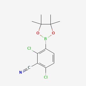 molecular formula C13H14BCl2NO2 B8204346 3-Cyano-2,4-dichlorobenzeneboronic acid pinacol ester 