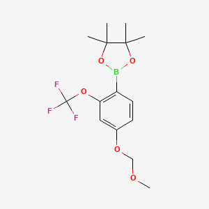 molecular formula C15H20BF3O5 B8204362 4-Methoxymethoxy-2-(trifluoromethoxy)phenylboronic acid, pinacol ester 