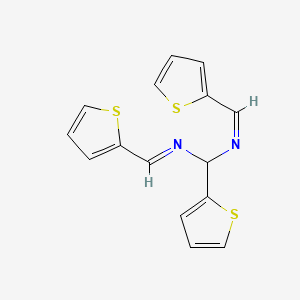 molecular formula C15H12N2S3 B8204432 2-Thienyl-N N-bis(2-thienylmethylene)ME& 
