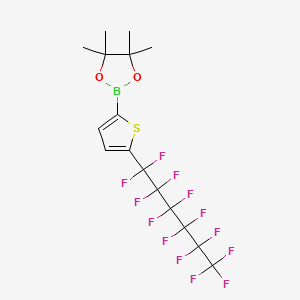 molecular formula C16H14BF13O2S B8204435 4,4,5,5-Tetramethyl-2-[5-(tridecafluorohexyl)thiophen-2-yl]-1,3,2-dioxaborolane CAS No. 1338083-27-4