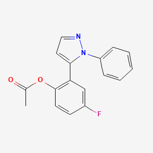 molecular formula C17H13FN2O2 B8204440 4-Fluoro-2-(1-phenyl-1h-pyrazol-5-yl)phenyl acetate 