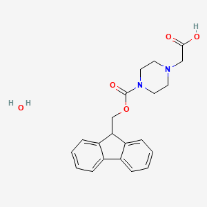 molecular formula C21H24N2O5 B8204446 4-Fmoc-1-piperazineacetic acid hydrate, >=97.0% 
