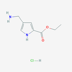 molecular formula C8H13ClN2O2 B8204452 Ethyl 4-(aminomethyl)pyrrole-2-carboxylate hydrochloride, 97% 