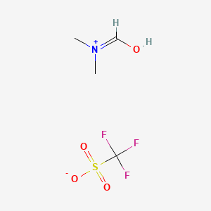 molecular formula C4H8F3NO4S B8204459 Dimethylformamidium trifluoromethanesulfonate, 97% 