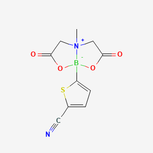molecular formula C10H9BN2O4S B8204492 5-(5-Methyl-3,7-dioxo-2,8-dioxa-5-azonia-1-boranuidabicyclo[3.3.0]octan-1-yl)thiophene-2-carbonitrile 