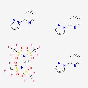 molecular formula C28H21CoF12N11O8S4 B8204683 Bis(trifluoromethylsulfonyl)azanide;cobalt(2+);2-pyrazol-1-ylpyridine 